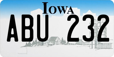 IA license plate ABU232