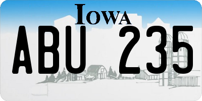 IA license plate ABU235