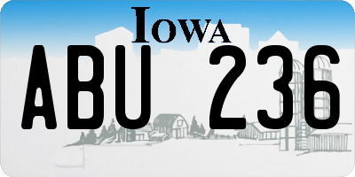 IA license plate ABU236