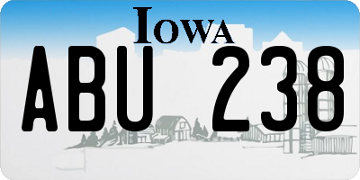 IA license plate ABU238