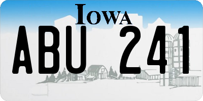 IA license plate ABU241