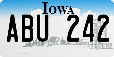 IA license plate ABU242