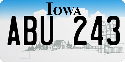 IA license plate ABU243