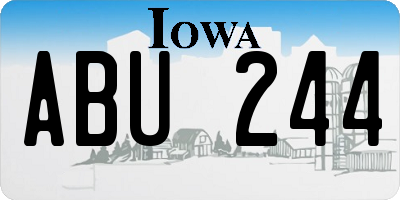 IA license plate ABU244