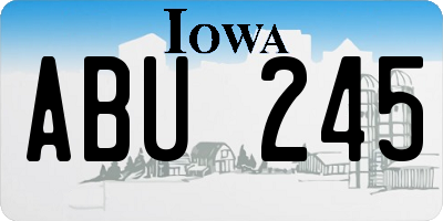 IA license plate ABU245