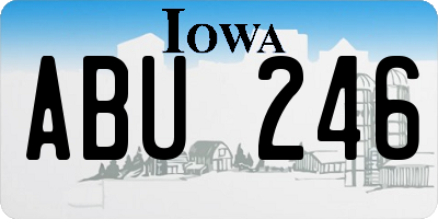 IA license plate ABU246