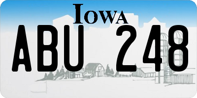 IA license plate ABU248
