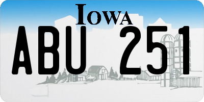 IA license plate ABU251