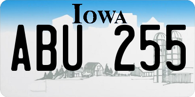 IA license plate ABU255