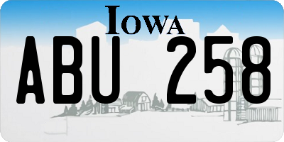 IA license plate ABU258