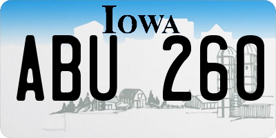 IA license plate ABU260