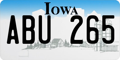 IA license plate ABU265