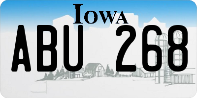 IA license plate ABU268