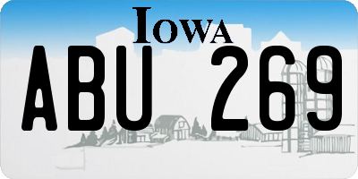 IA license plate ABU269