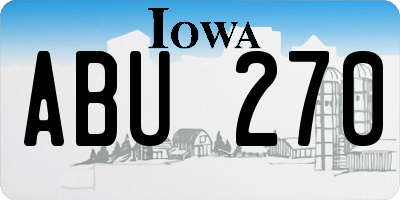 IA license plate ABU270