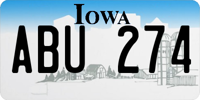 IA license plate ABU274