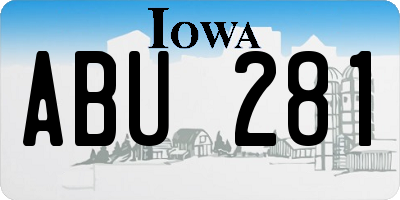 IA license plate ABU281