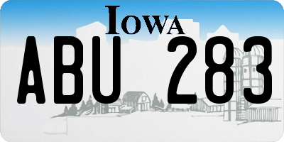 IA license plate ABU283