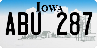 IA license plate ABU287
