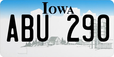 IA license plate ABU290