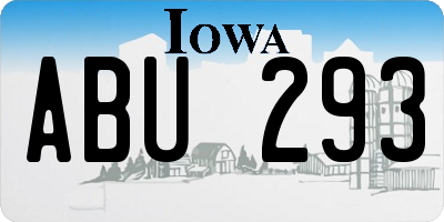 IA license plate ABU293