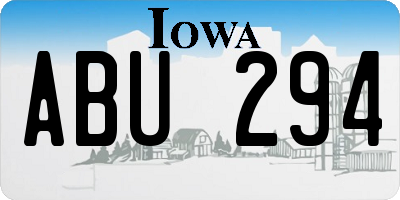IA license plate ABU294