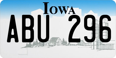 IA license plate ABU296