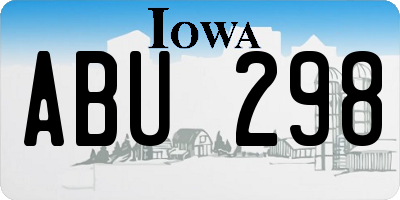 IA license plate ABU298