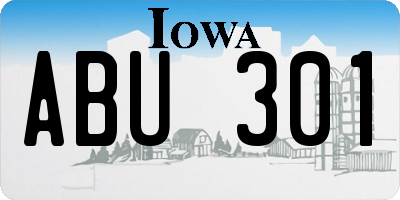 IA license plate ABU301