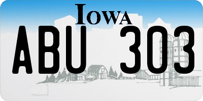 IA license plate ABU303