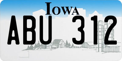 IA license plate ABU312