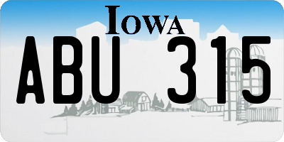IA license plate ABU315