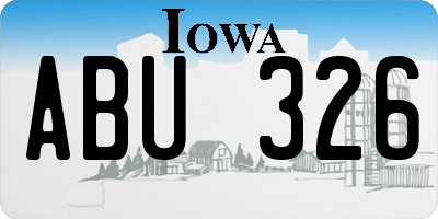 IA license plate ABU326