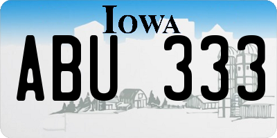 IA license plate ABU333