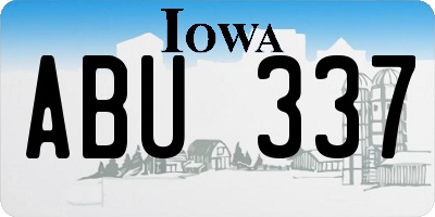 IA license plate ABU337