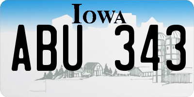 IA license plate ABU343