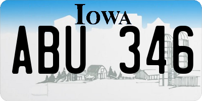 IA license plate ABU346