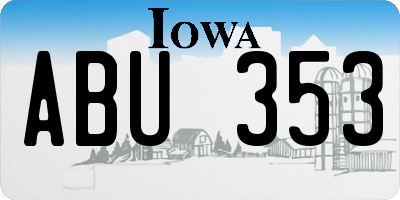 IA license plate ABU353