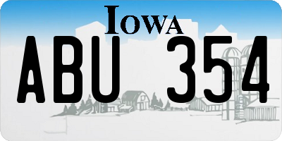IA license plate ABU354