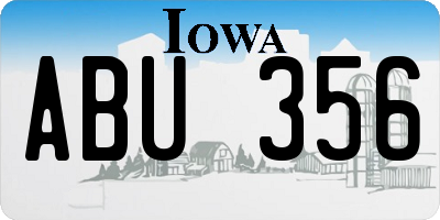 IA license plate ABU356