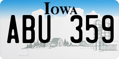 IA license plate ABU359