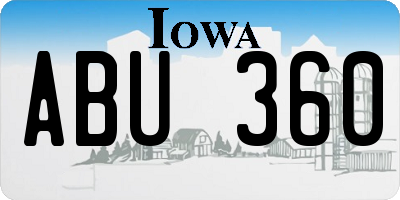 IA license plate ABU360