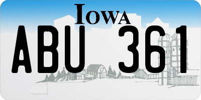 IA license plate ABU361