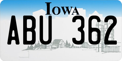 IA license plate ABU362
