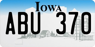 IA license plate ABU370