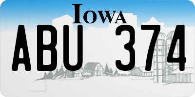 IA license plate ABU374