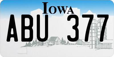 IA license plate ABU377