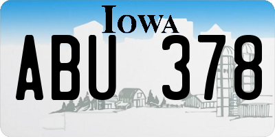 IA license plate ABU378