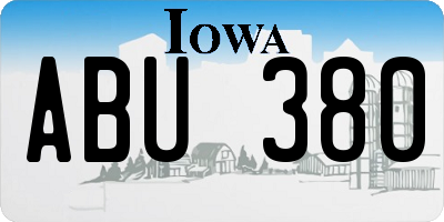 IA license plate ABU380