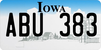 IA license plate ABU383